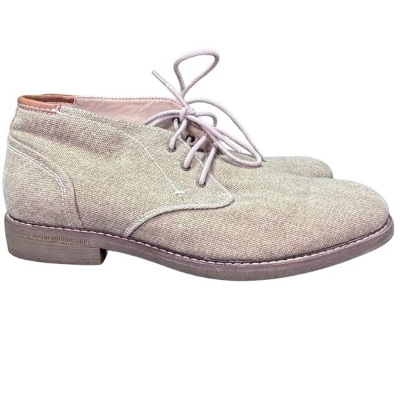 Izod Mens Linen Blend Chukka Boots Size 9.5M Beige